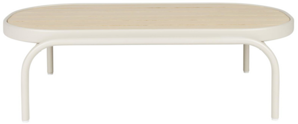 Udendørs sofabord Zuiver Vista perlemor aluminium ovalt stilrent design 110Ã62,5Ã32 cm vejrbestandigt havemøbel